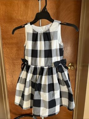 Carter's Black & White Gingham Bow Waist Dress
